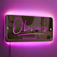 Load image into Gallery viewer, Personalised Name Bedroom Mirror LED Light Sign Neon Light Up Sign