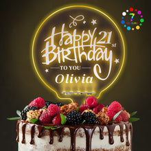 Load image into Gallery viewer, Personalised Light Up Cake Topper