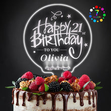 Load image into Gallery viewer, Personalised Light Up Cake Topper