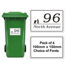 Load image into Gallery viewer, Personalised Bin Numbers for Wheelie Bins Set of 4