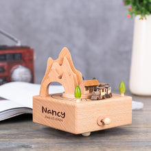 Load image into Gallery viewer, Personalised Music Box Custom Wooden Music Box Gifts with Moving Small Train