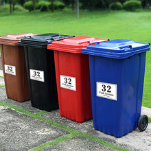 Load image into Gallery viewer, Personalised Bin Numbers for Wheelie Bins Set of 4