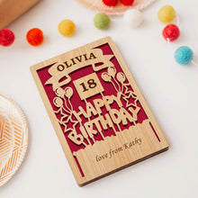 Load image into Gallery viewer, Personalised  Birthday Cards with Any Name & Age