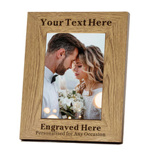 Load image into Gallery viewer, Personalised Photo Frame -6x4 Photo Frames Engraved Wooden Picture Frames with Custom Text for Mum, Wedding, Christmas, Valentines, Mothers Day, Fathers Day, Graduation Gifts