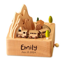 Load image into Gallery viewer, Personalised Music Box Custom Wooden Music Box Gifts with Moving Small Train