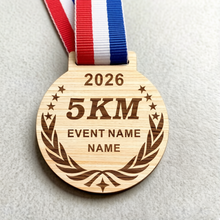 Load image into Gallery viewer, 5K Personalized Wooden Medal