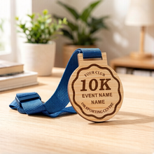 Load image into Gallery viewer, 10K Personalized Wooden Medal