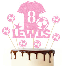 Load image into Gallery viewer, Football Cake Topper Personalised Birthday Cake Decorations Football Gifts for Kids Boys Men Husband Daddy Grandpa