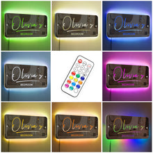 Load image into Gallery viewer, Personalised Name Bedroom Mirror LED Light Sign Neon Light Up Sign