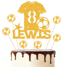 Load image into Gallery viewer, Football Cake Topper Personalised Birthday Cake Decorations Football Gifts for Kids Boys Men Husband Daddy Grandpa