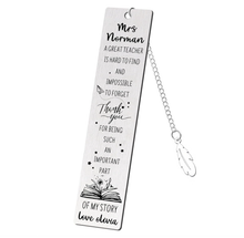 Load image into Gallery viewer, Personalised Teacher Gifts for Women Men Custom Bookmark Thank You Gifts Engraved Stainless Steel Book Marks