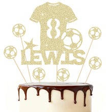 Load image into Gallery viewer, Football Cake Topper Personalised Birthday Cake Decorations Football Gifts for Kids Boys Men Husband Daddy Grandpa