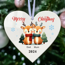 Load image into Gallery viewer, Personalized White Acrylic Christmas Ornaments with Any Year & Name