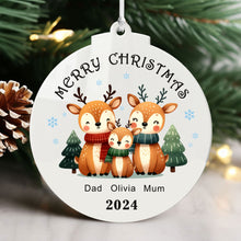 Load image into Gallery viewer, Personalized White Acrylic Christmas Ornaments with Any Year & Name