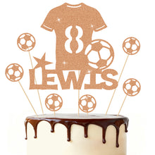 Load image into Gallery viewer, Football Cake Topper Personalised Birthday Cake Decorations Football Gifts for Kids Boys Men Husband Daddy Grandpa