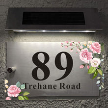 Load image into Gallery viewer, Personalised House Numbers Plaques Road Plate Plaque Door Numbers Street Name House Sign Address Signs Glass Effect Acrylic for Wall & Door Modern Signs Outside Decor