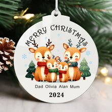 Load image into Gallery viewer, Personalized White Acrylic Christmas Ornaments with Any Year & Name