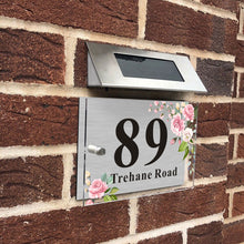 Load image into Gallery viewer, Personalised House Numbers Plaques Road Plate Plaque Door Numbers Street Name House Sign Address Signs Glass Effect Acrylic for Wall & Door Modern Signs Outside Decor