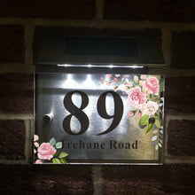 Load image into Gallery viewer, Personalised House Numbers Plaques Road Plate Plaque Door Numbers Street Name House Sign Address Signs Glass Effect Acrylic for Wall & Door Modern Signs Outside Decor