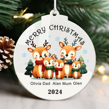Load image into Gallery viewer, Personalized White Acrylic Christmas Ornaments with Any Year & Name