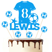 Load image into Gallery viewer, Football Cake Topper Personalised Birthday Cake Decorations Football Gifts for Kids Boys Men Husband Daddy Grandpa