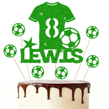 Load image into Gallery viewer, Football Cake Topper Personalised Birthday Cake Decorations Football Gifts for Kids Boys Men Husband Daddy Grandpa