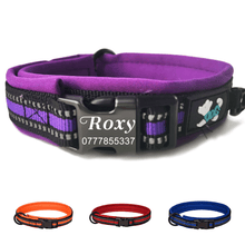 Load image into Gallery viewer, EDSG Dog Collar Personalised Dog Collars Custom Nylon Reflective Collars Adjustable Pet Collars with Name & Phone Number for Pets Cat Puppy Dogs