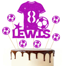 Load image into Gallery viewer, Football Cake Topper Personalised Birthday Cake Decorations Football Gifts for Kids Boys Men Husband Daddy Grandpa