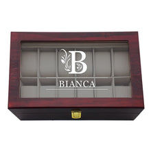 Load image into Gallery viewer, Personalised  Wooden Watch Box with Any Name Text (26 letters)
