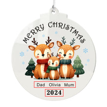 Load image into Gallery viewer, Personalized White Acrylic Christmas Ornaments with Any Year & Name