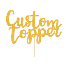 Load image into Gallery viewer, Personalized Cake Topper with Any Text Numbers Double Sided Glitter