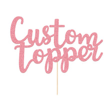 Load image into Gallery viewer, Personalized Cake Topper with Any Text Numbers Double Sided Glitter