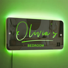 Load image into Gallery viewer, Personalised Name Bedroom Mirror LED Light Sign Neon Light Up Sign