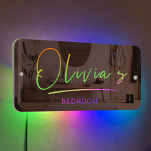 Load image into Gallery viewer, Personalised Name Bedroom Mirror LED Light Sign Neon Light Up Sign