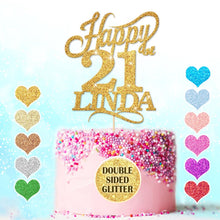 Load image into Gallery viewer, Happy 21st Birthday Cake Topper Any Name Age