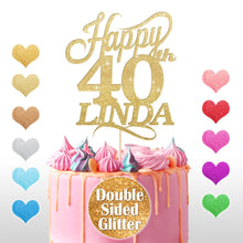 Load image into Gallery viewer, Personalised 40th Birthday Cake Topper Any Name Any Age - EDSG