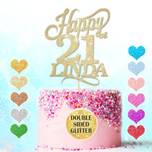 Load image into Gallery viewer, Happy 21st Birthday Cake Topper Any Name Age