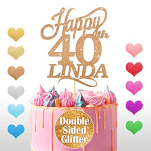 Load image into Gallery viewer, Personalised 40th Birthday Cake Topper Any Name Any Age - EDSG