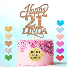 Load image into Gallery viewer, Happy 21st Birthday Cake Topper Any Name Age