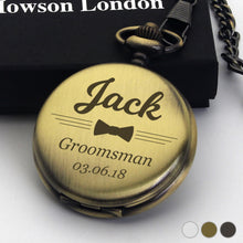 Load image into Gallery viewer, Personalised Engraved Pocket Watch Gift for Pageboy - EDSG