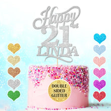 Load image into Gallery viewer, Happy 21st Birthday Cake Topper Any Name Age