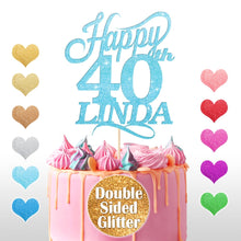 Load image into Gallery viewer, Personalised 40th Birthday Cake Topper Any Name Any Age - EDSG