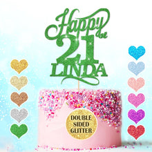 Load image into Gallery viewer, Happy 21st Birthday Cake Topper Any Name Age