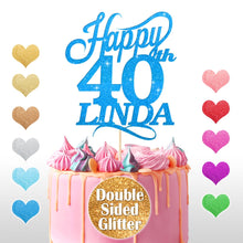 Load image into Gallery viewer, Personalised 40th Birthday Cake Topper Any Name Any Age - EDSG