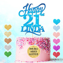 Load image into Gallery viewer, Happy 21st Birthday Cake Topper Any Name Age
