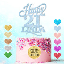 Load image into Gallery viewer, Happy 21st Birthday Cake Topper Any Name Age