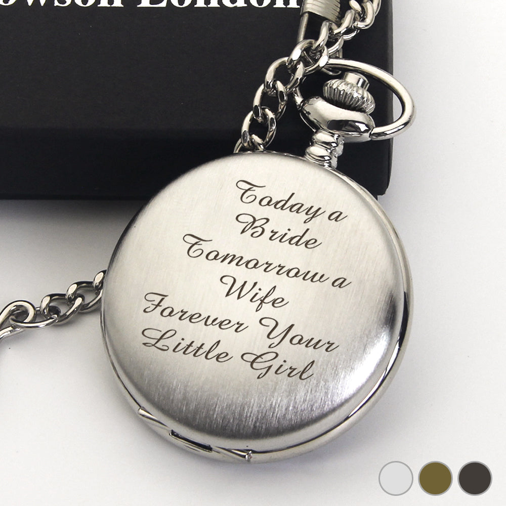 Engraved pocket watch clearance groom