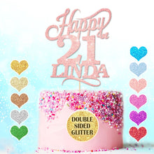 Load image into Gallery viewer, Happy 21st Birthday Cake Topper Any Name Age