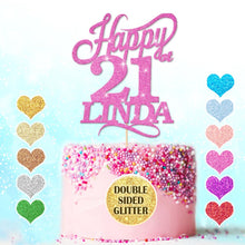 Load image into Gallery viewer, Happy 21st Birthday Cake Topper Any Name Age