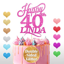 Load image into Gallery viewer, Personalised 40th Birthday Cake Topper Any Name Any Age - EDSG